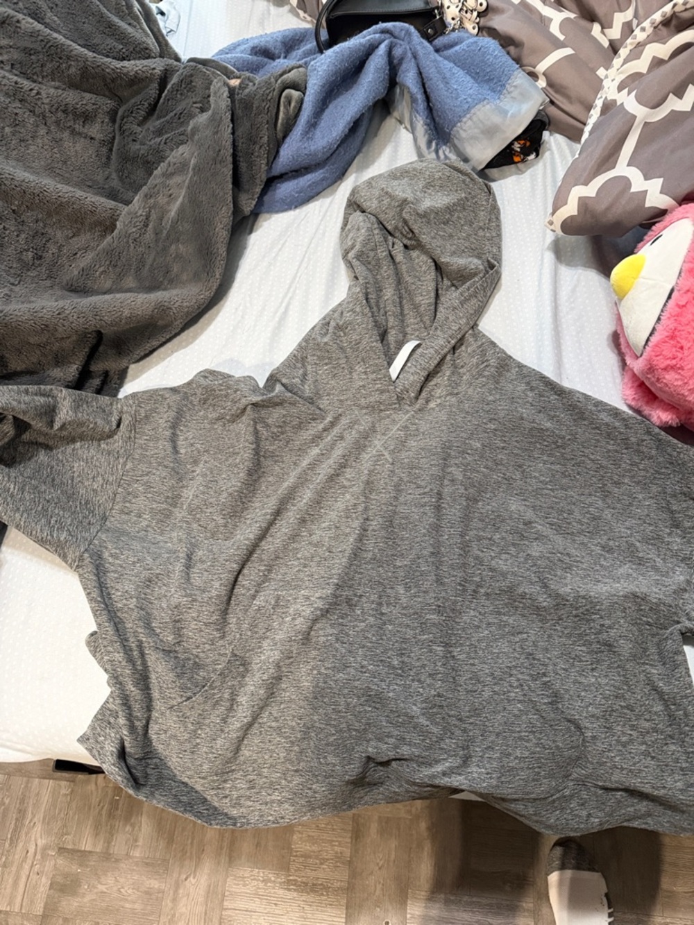 Fabletics Heather Gray Hooded Pullover